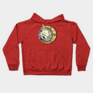 Kitten art nouveau frame Kids Hoodie